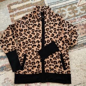 Rachel Zoe Leopard Print Cardigan with Black Accents
